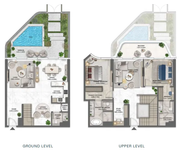 2 BR layout at Passo by Beyond