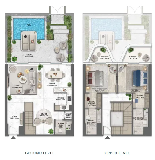 2 BR layout at Passo by Beyond