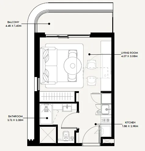 0 BR layout at Azizi Sakandar