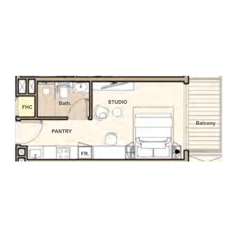 0 BR layout at Lume Residences