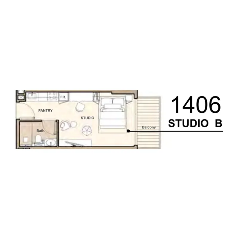 0 BR layout at Lume Residences
