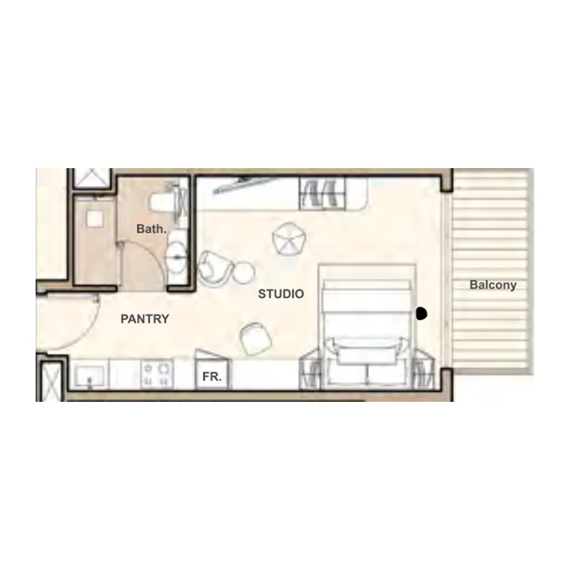 0 BR layout at Lume Residences