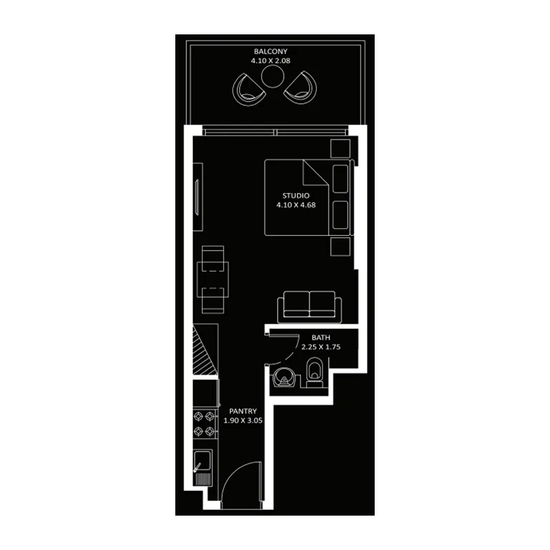 0 BR layout at Diamondz