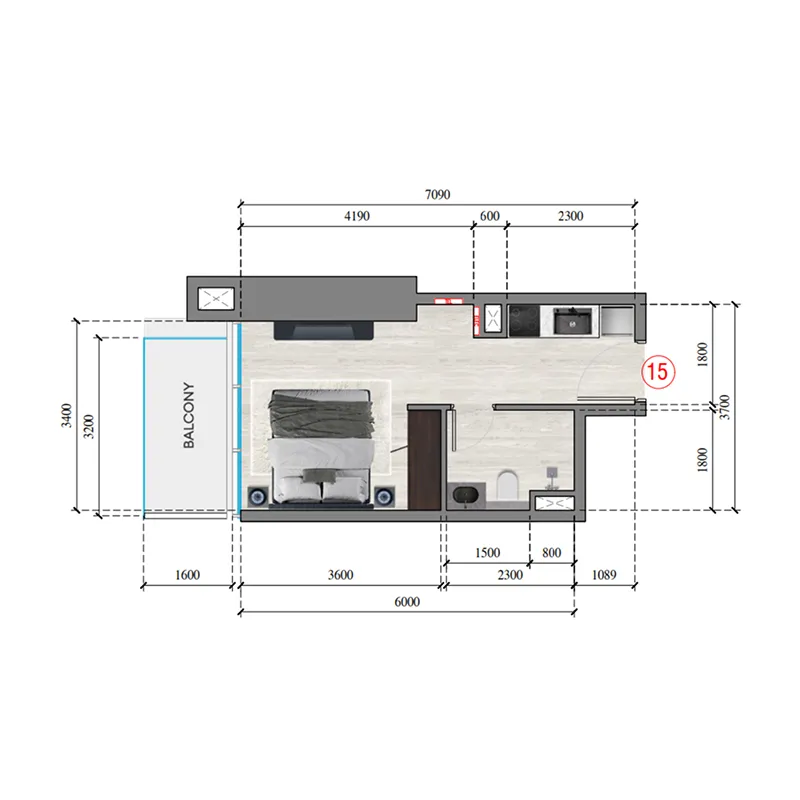 0 BR layout at Auresta Tower