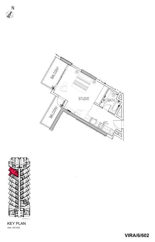 Damac Hills 2 - Virdis Studio floor plan in Damac Hills 2, Dubai
