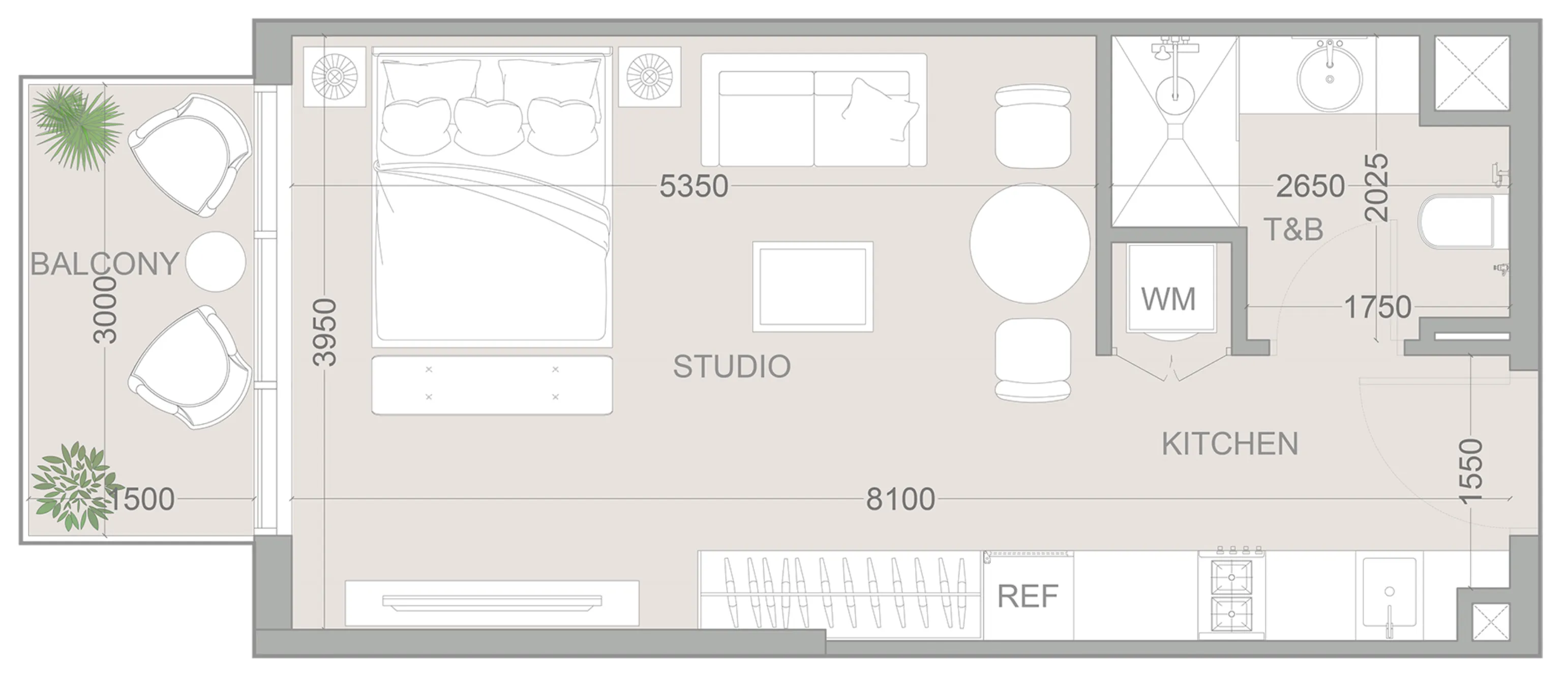 0 BR layout at 1WOOD Residence 2