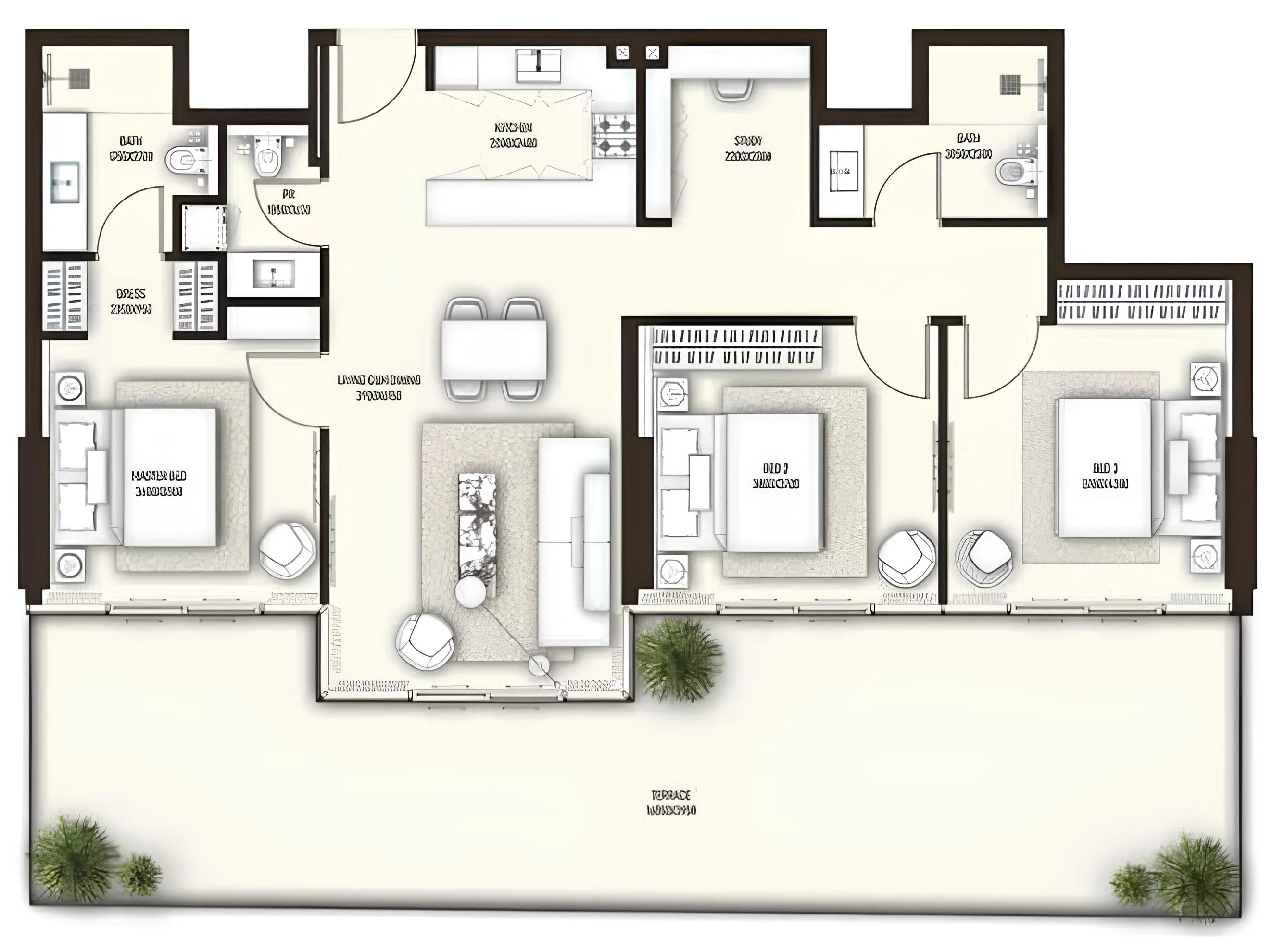 3 BR layout at Sonate Residences