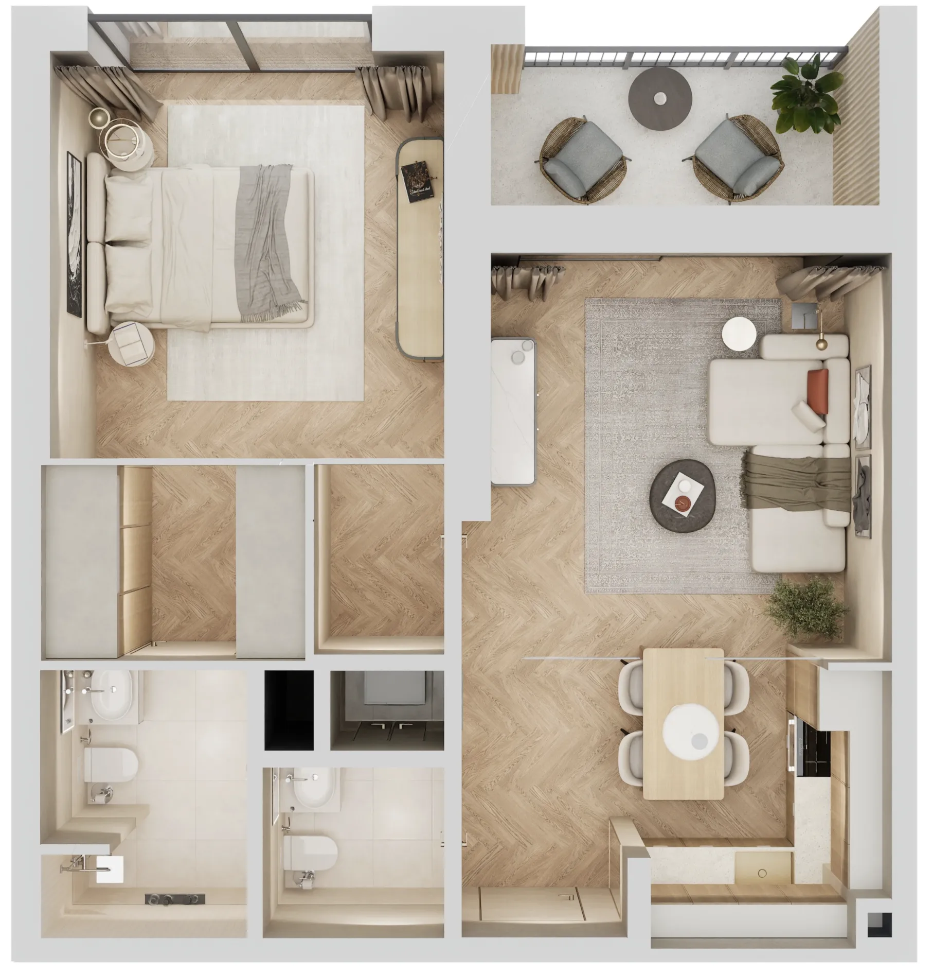 2 BR layout at Arisha Terraces
