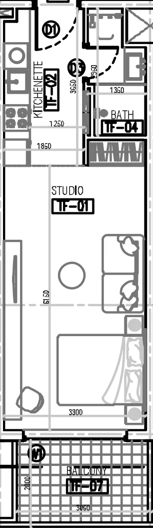 0 BR layout at Laya Courtyard