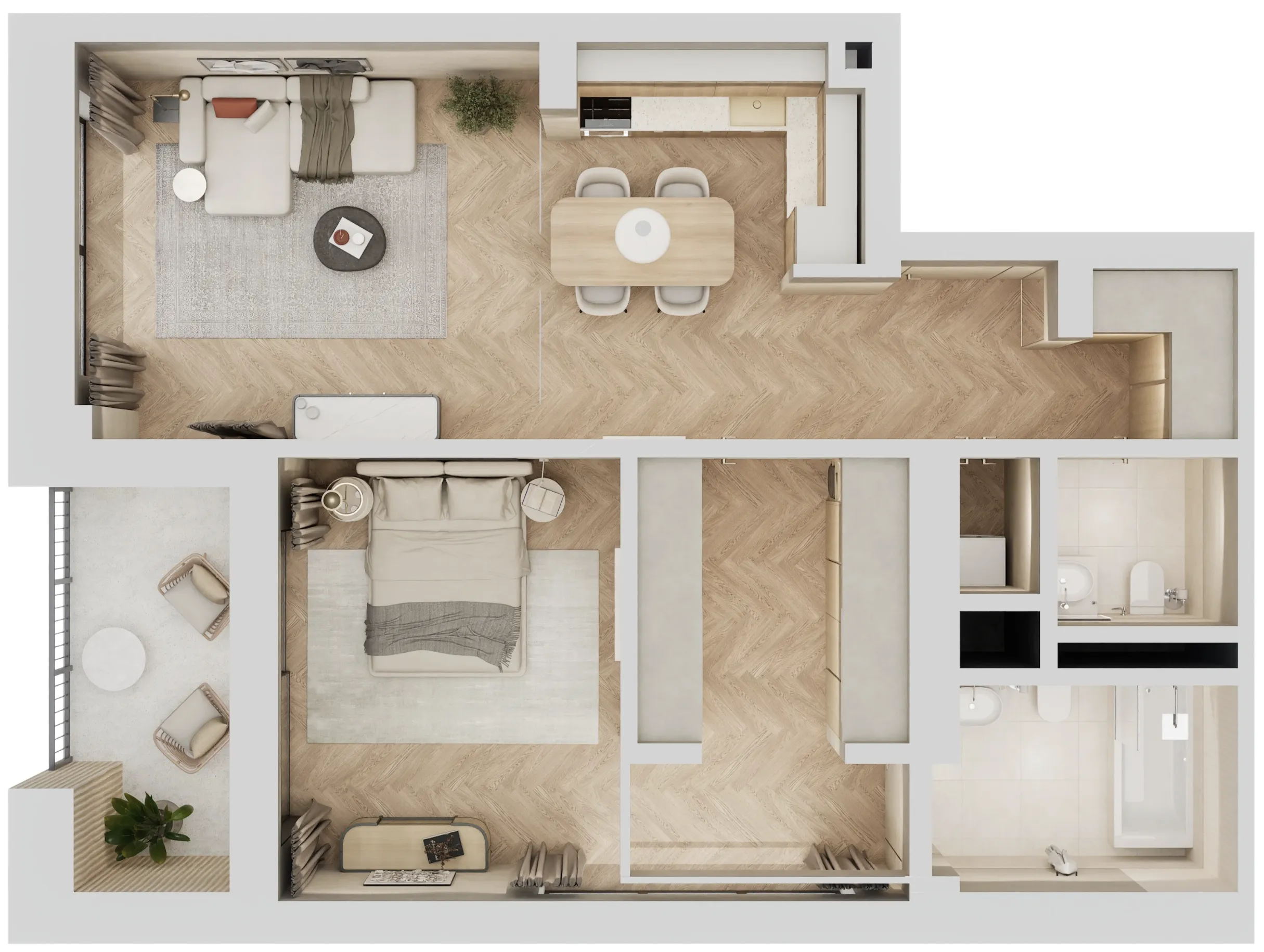 1 BR layout at Arisha Terraces