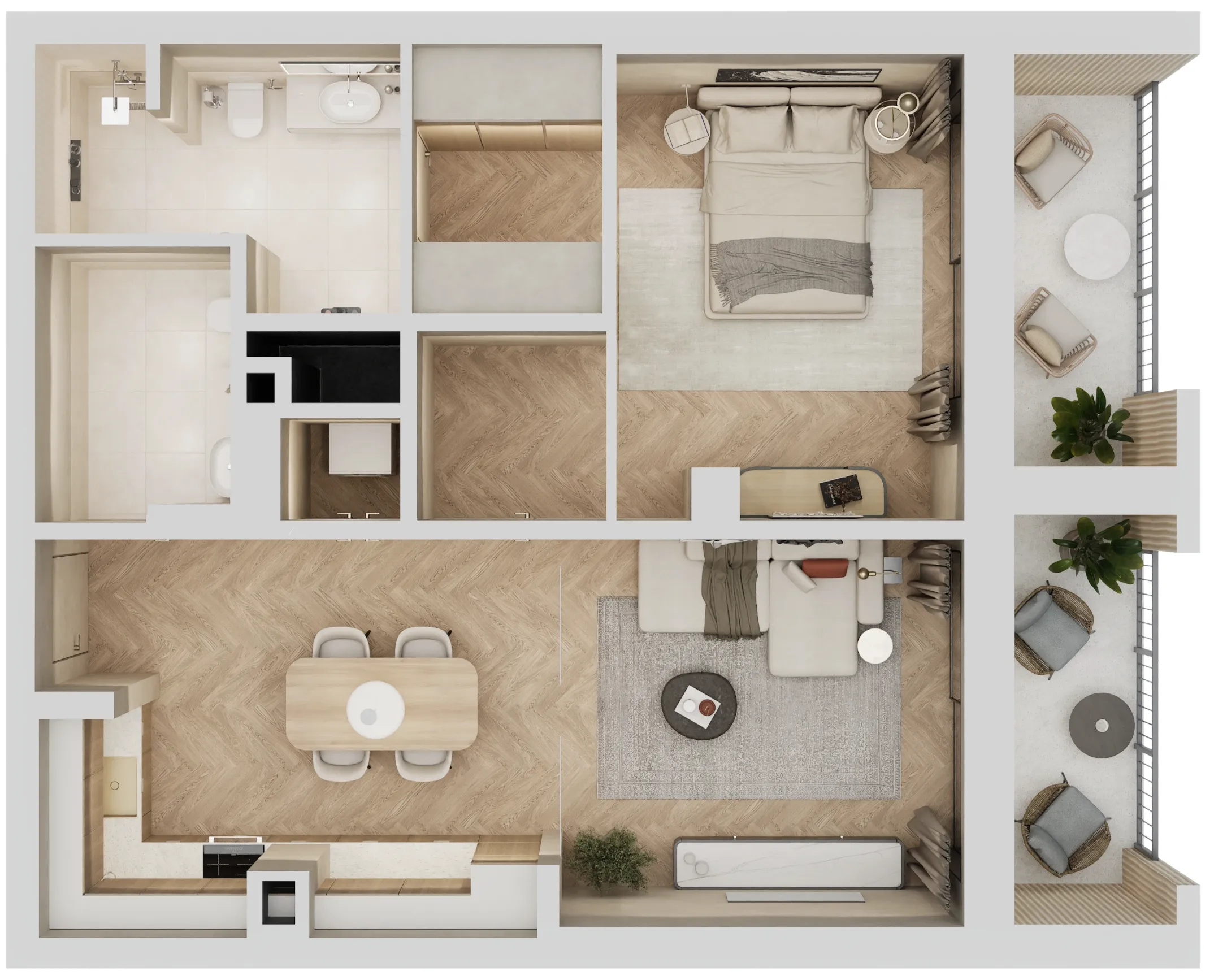 1 BR layout at Arisha Terraces