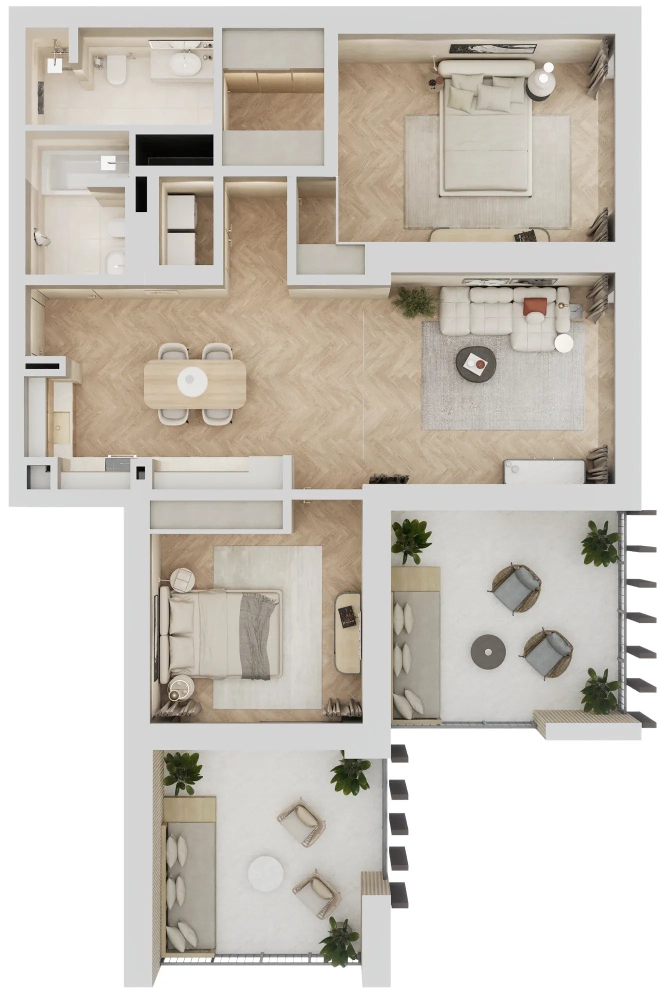 2 BR layout at Arisha Terraces