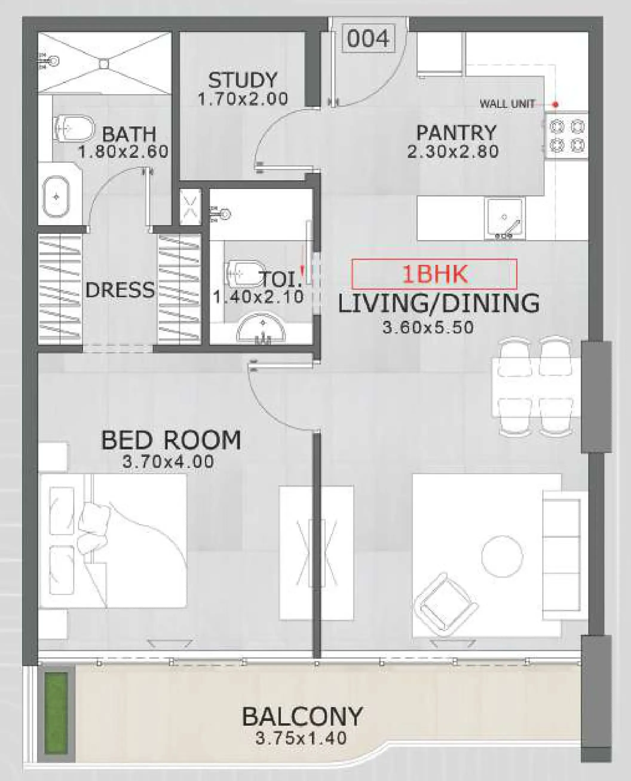 1 BR layout at Floarea Skies