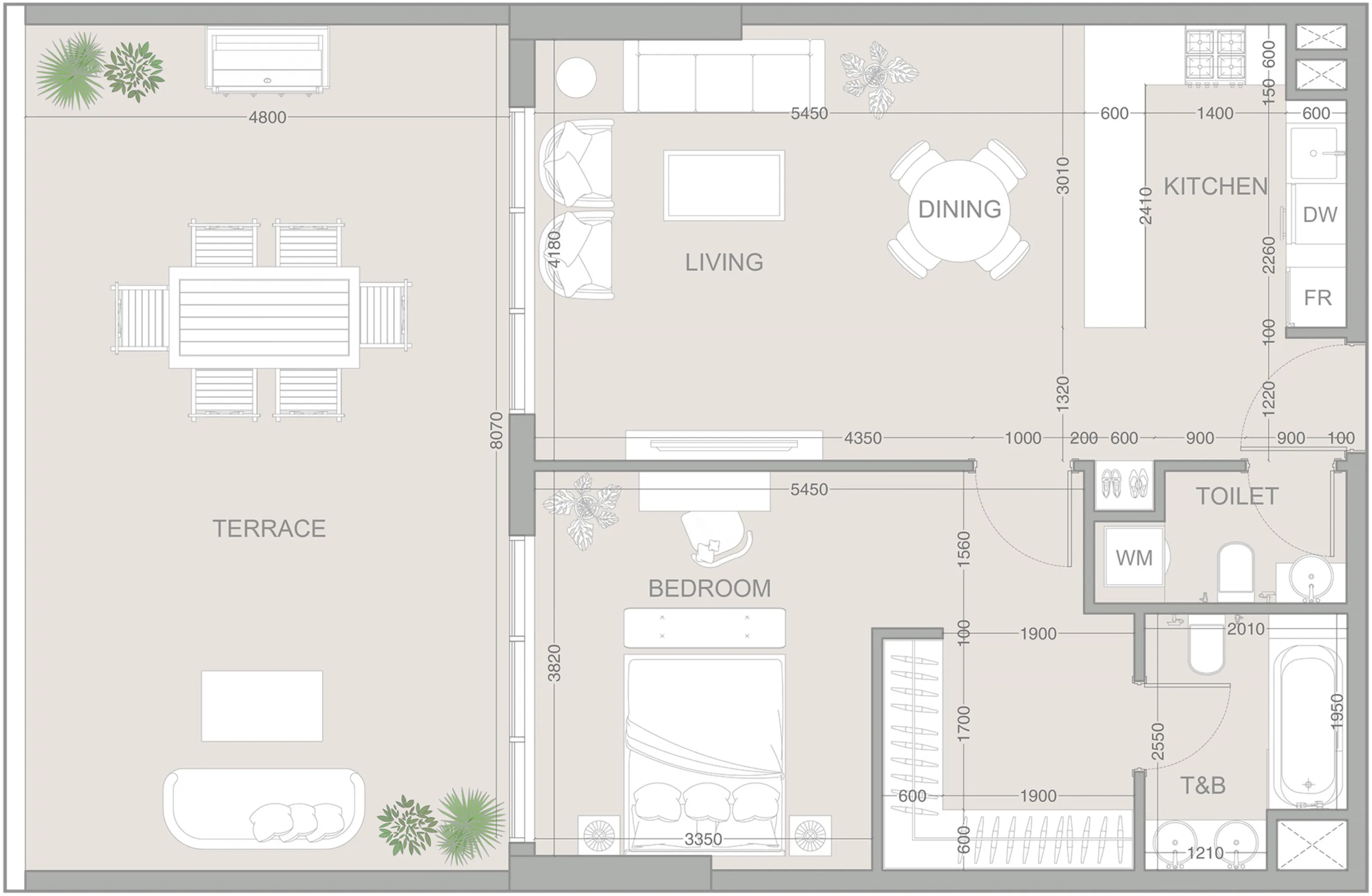 1 BR layout at V1STARA House
