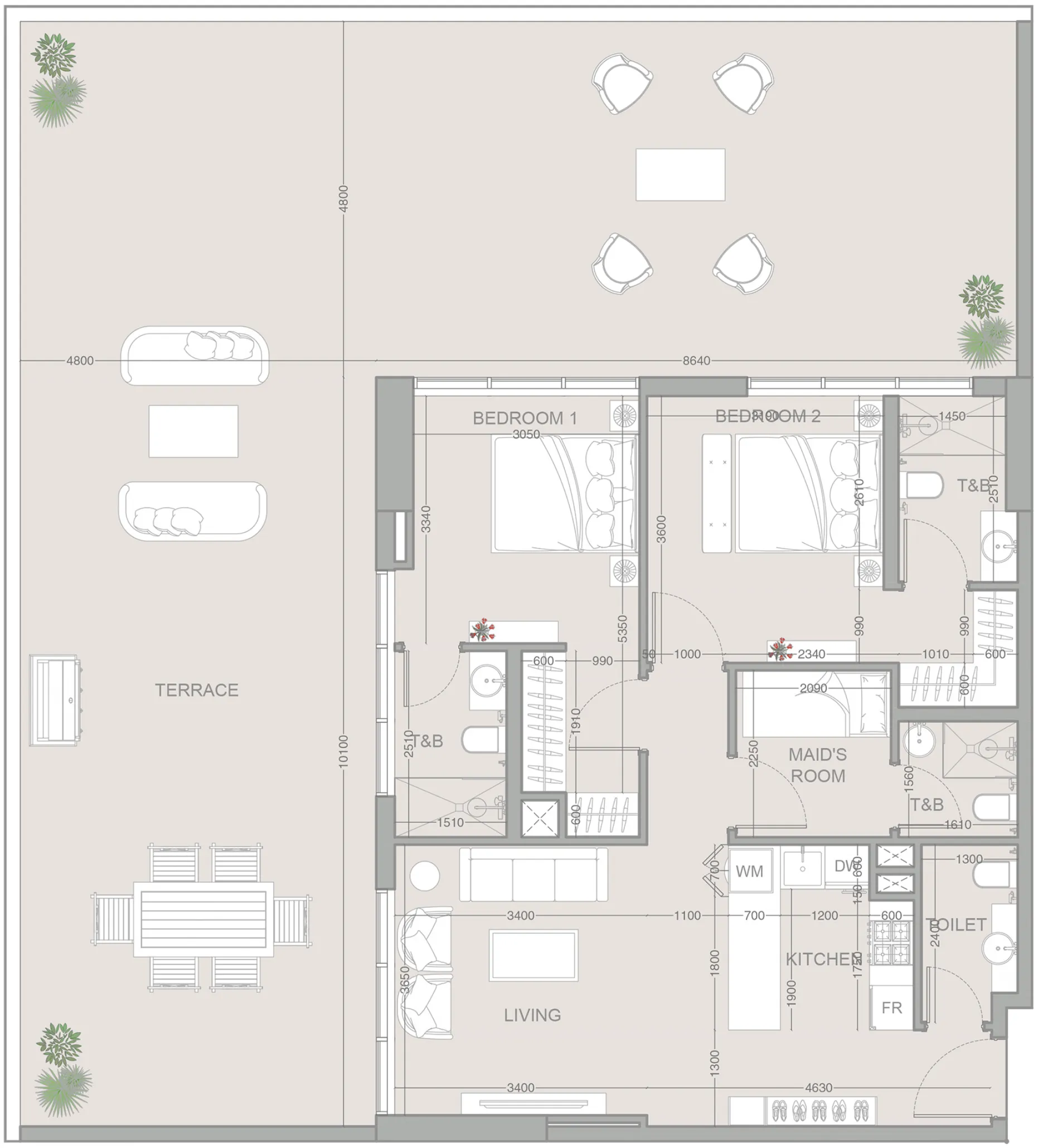 2 BR layout at V1STARA House