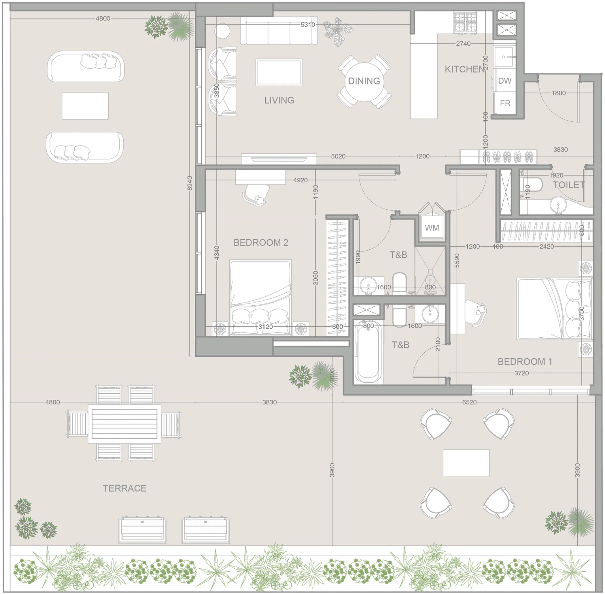 2 BR layout at V1STARA House