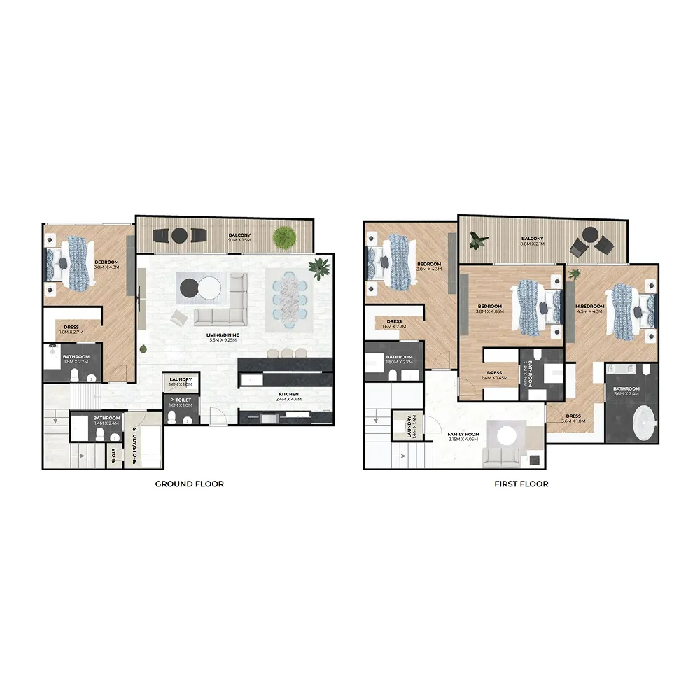 4 BR layout at Hatimi Residences