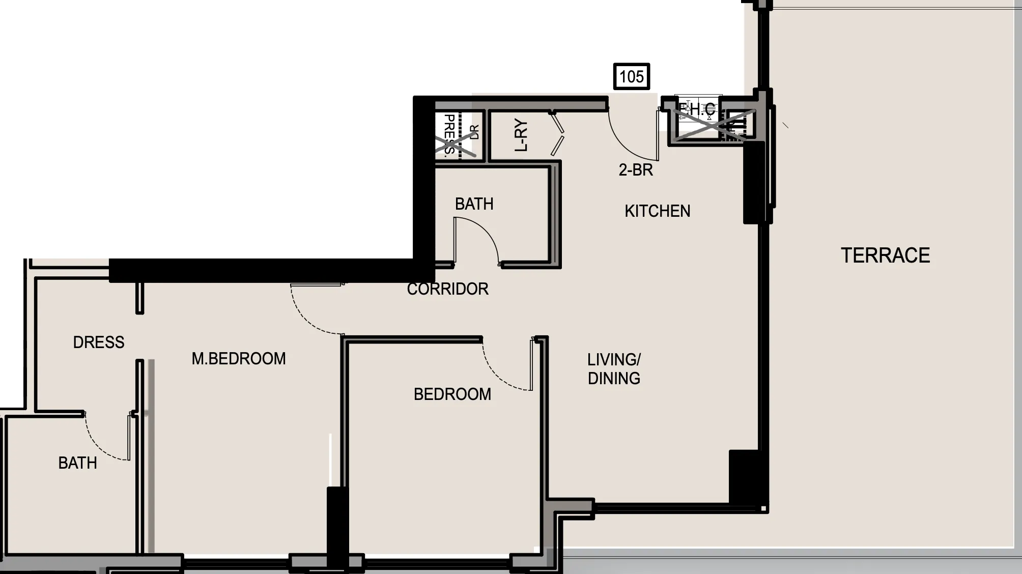 2 BR layout at Edgewater Residences 1, 2 and 3