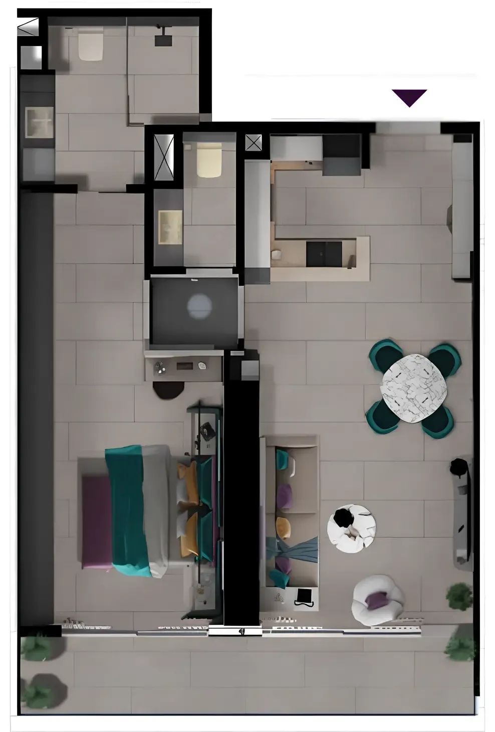 1 BR layout at MBL Signature