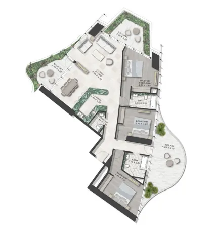 Safa One de Grisogono 3 BR floor plan - Safa Park, Dubai - by DAMAC