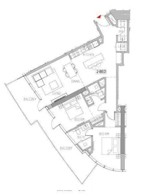 2 BR layout at Canal Heights