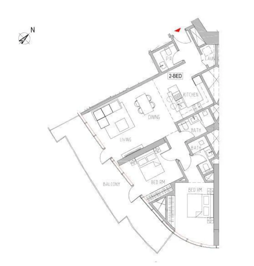 Canal Heights 2 BR floor plan in Business Bay, Dubai, by DAMAC