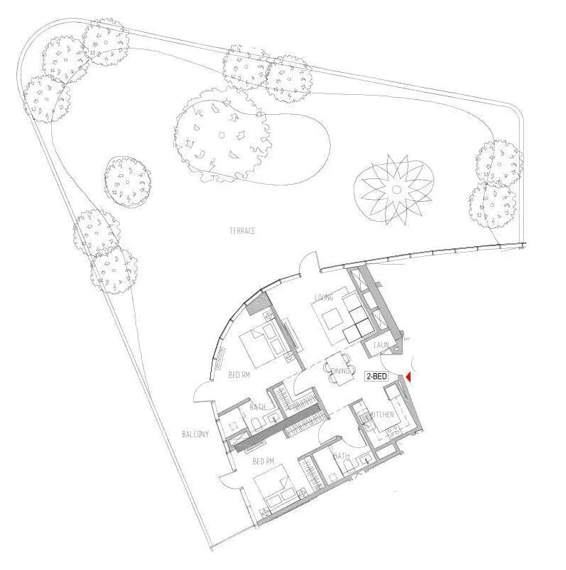 Canal Heights 2 BR floor plan in Business Bay, Dubai, by DAMAC
