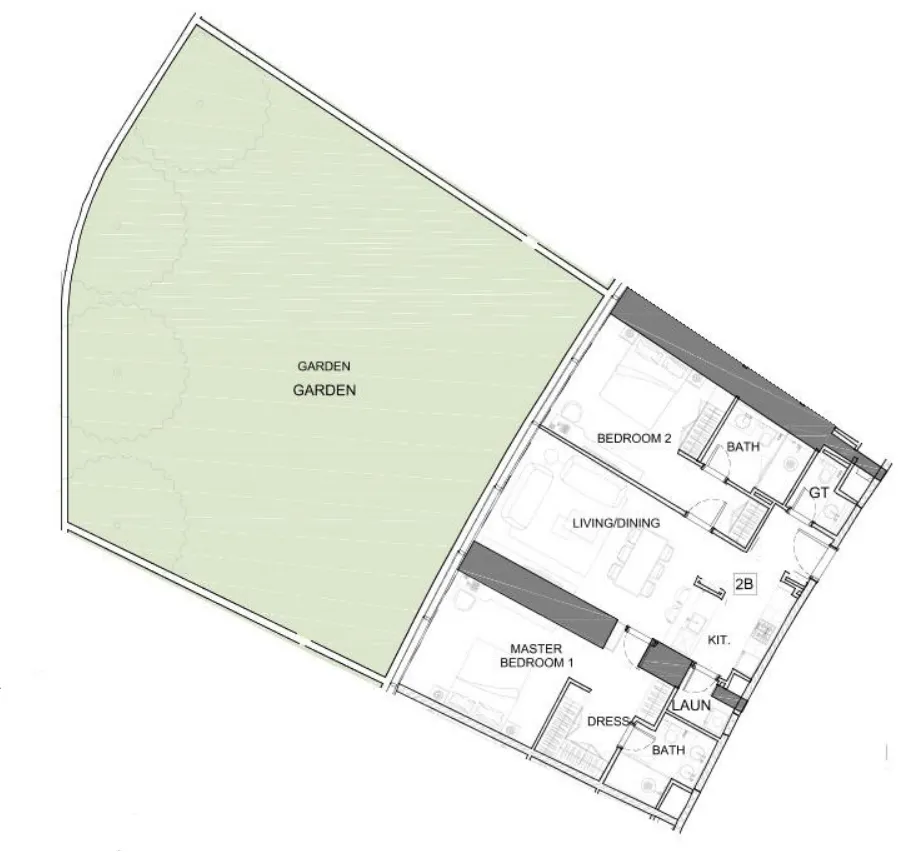 Safa One de Grisogono 2 BR floor plan - Safa Park, Dubai - by DAMAC