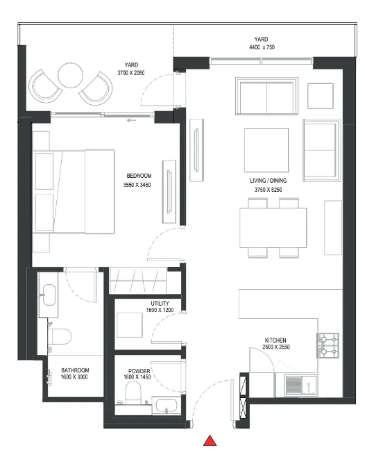 Sobha One 1 BR floor plan - Ras Al Khor, Dubai - by Sobha