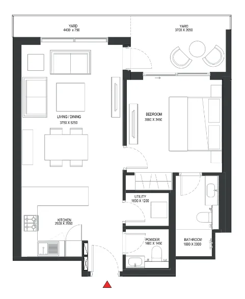 Sobha One 1 BR floor plan - Ras Al Khor, Dubai - by Sobha