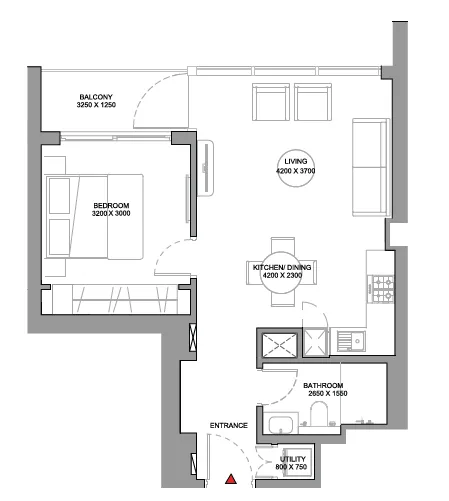 1 BR layout at Sobha Orbis