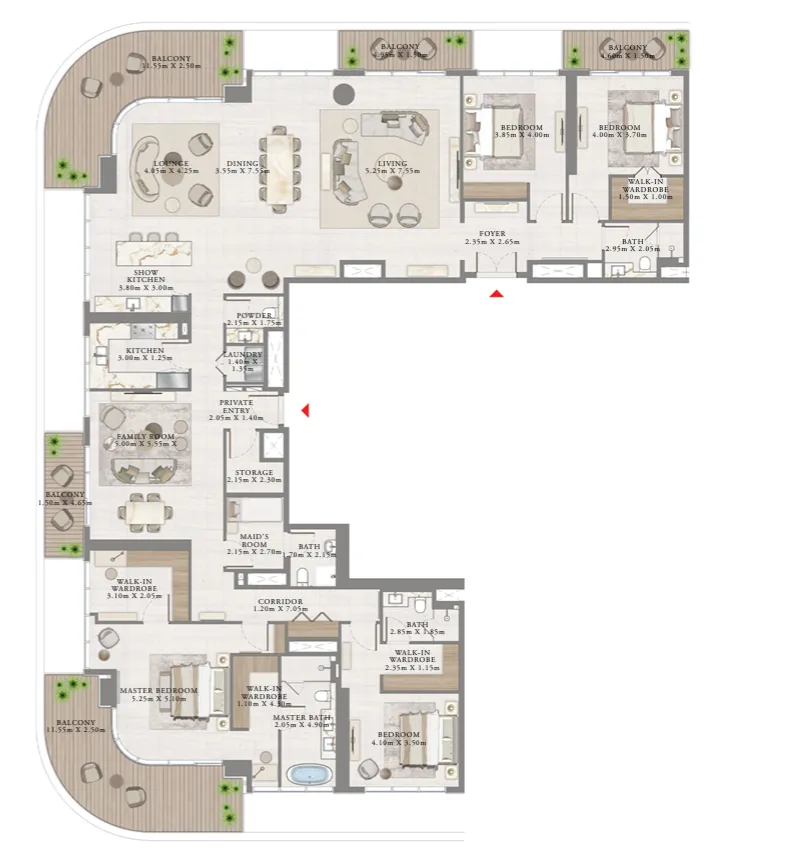 4 BR layout at Seapoint