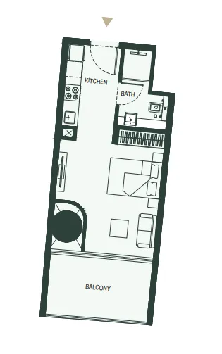 0 BR layout at Binghatti Hills