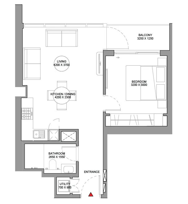 1 BR layout at Sobha Orbis
