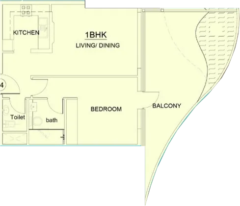 1 BR layout at Volga Tower