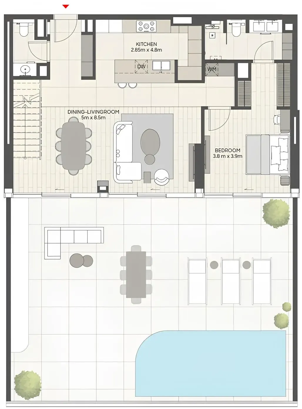 3 BR layout at LIV Oceanside