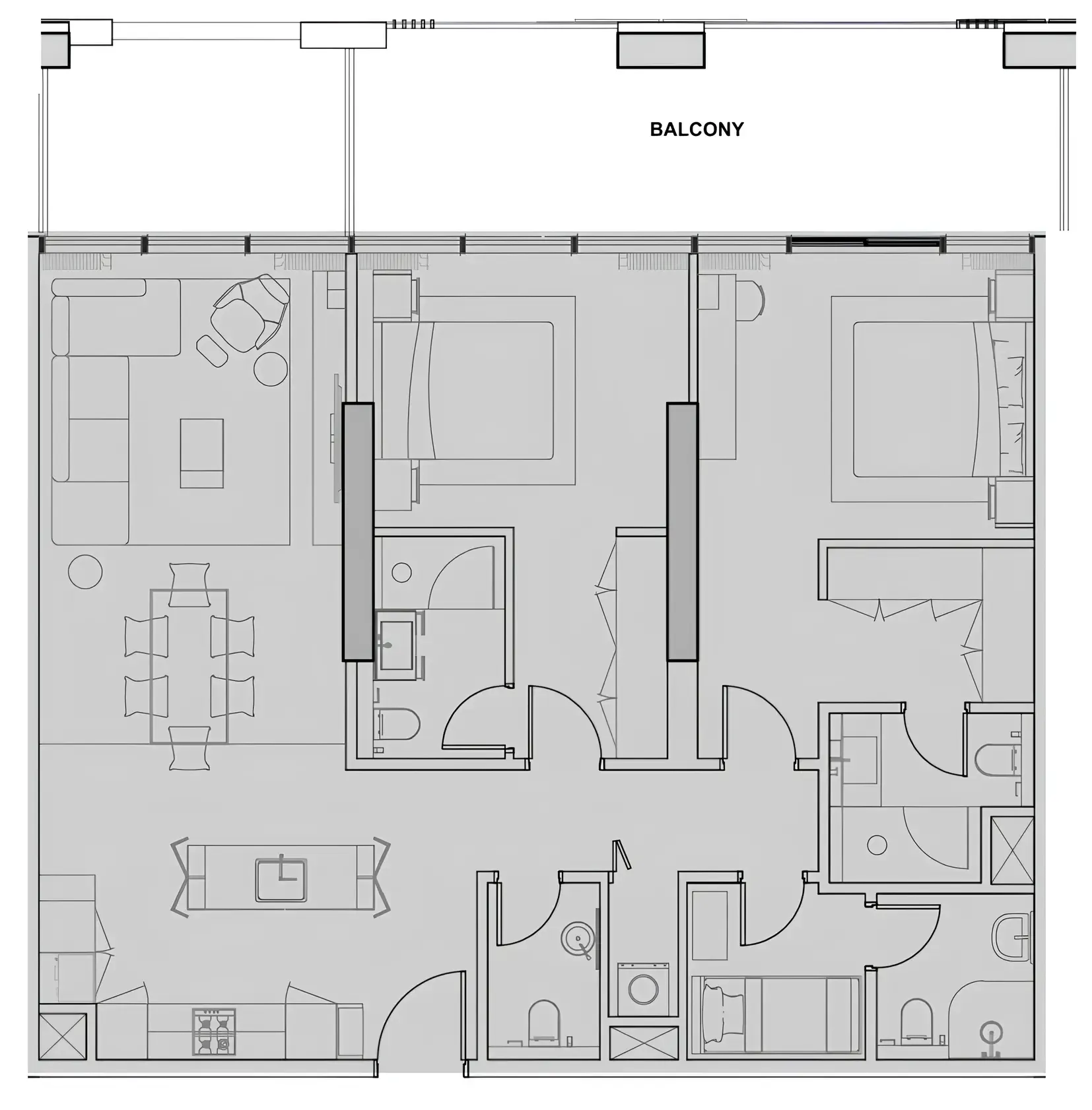 2 BR layout at Wynwood Horizon