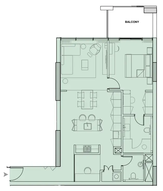 1 BR layout at Wynwood Horizon