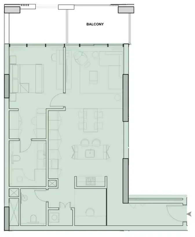 1 BR layout at Wynwood Horizon