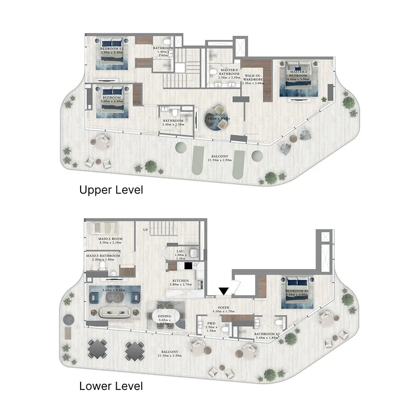 4 BR layout at Royal Yacht Club Residence