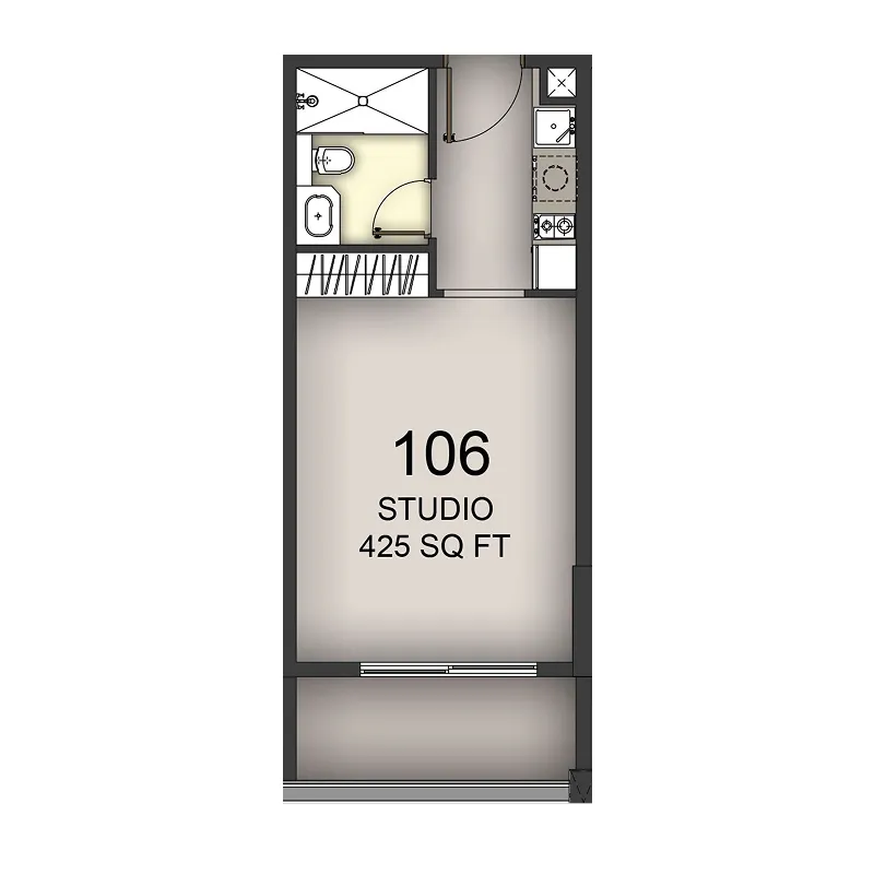 0 BR layout at Aizel Tower