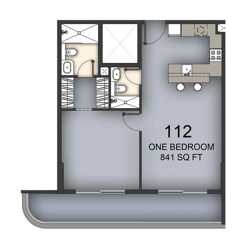 1 BR layout at Aizel Tower