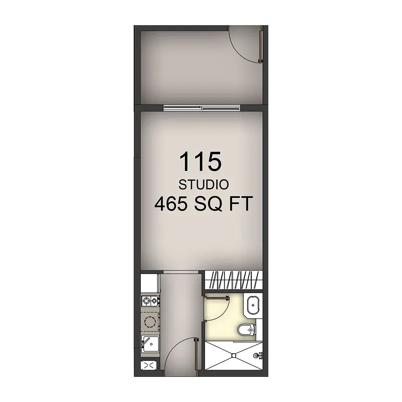 0 BR layout at Aizel Tower