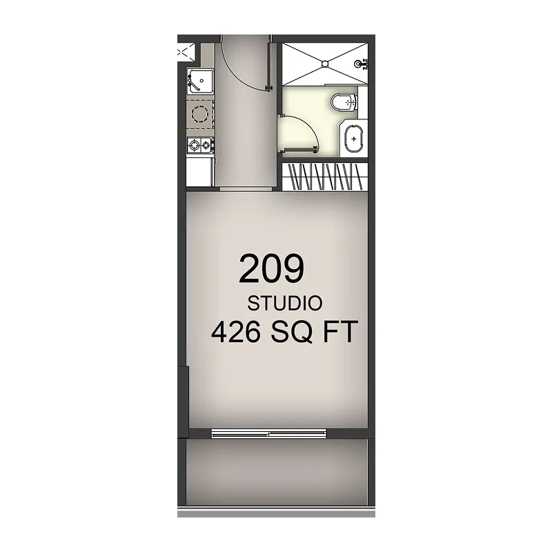 0 BR layout at Aizel Tower
