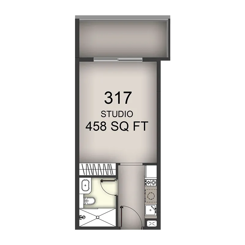 0 BR layout at Aizel Tower