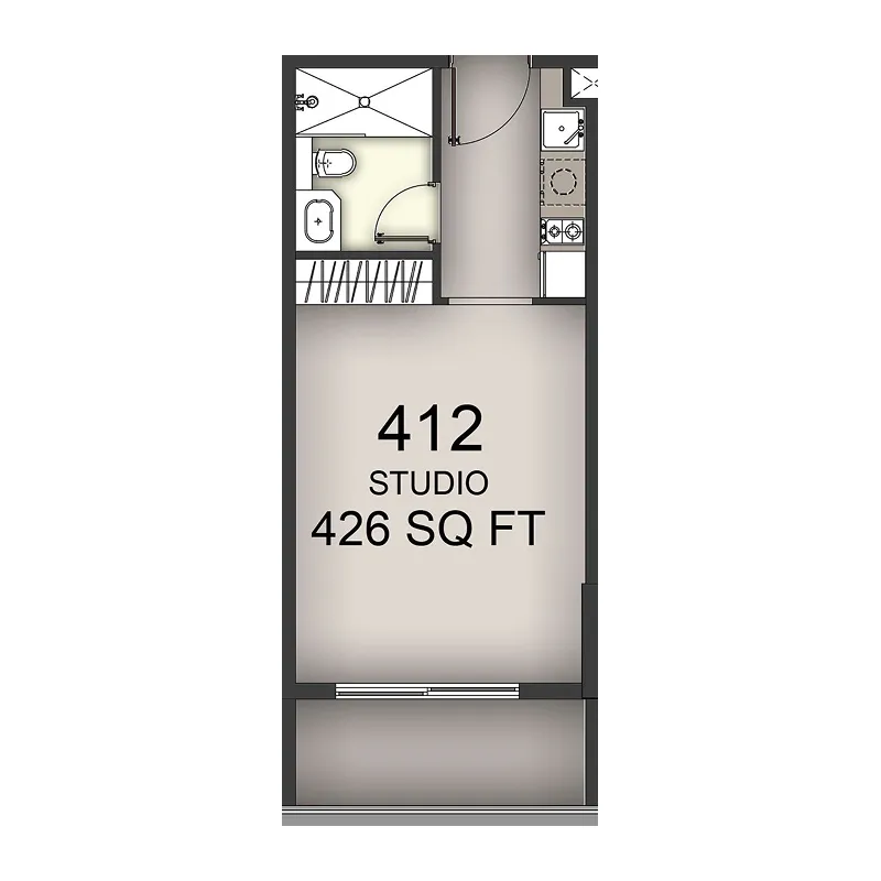 0 BR layout at Aizel Tower