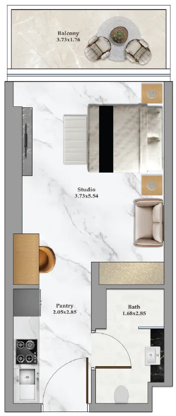 0 BR layout at Bayz 102