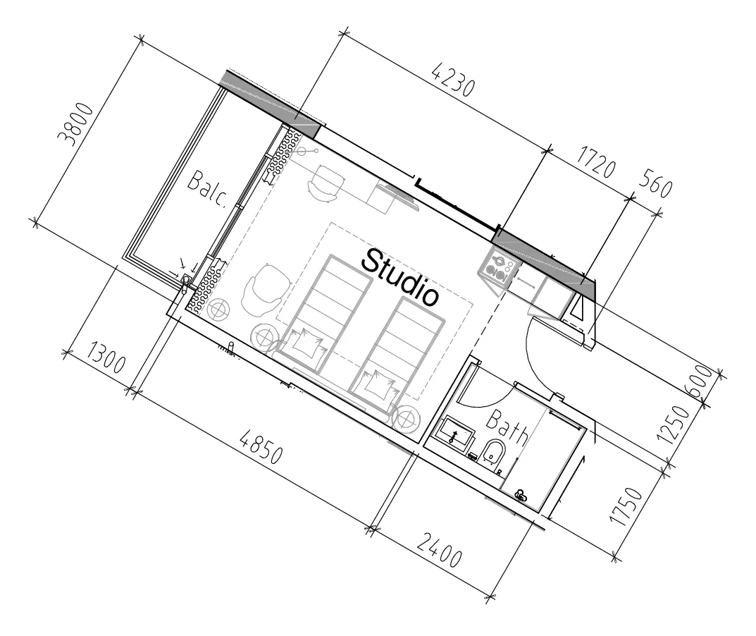 0 BR layout at Damac Hills 2 - Hotel Edge by Rotana