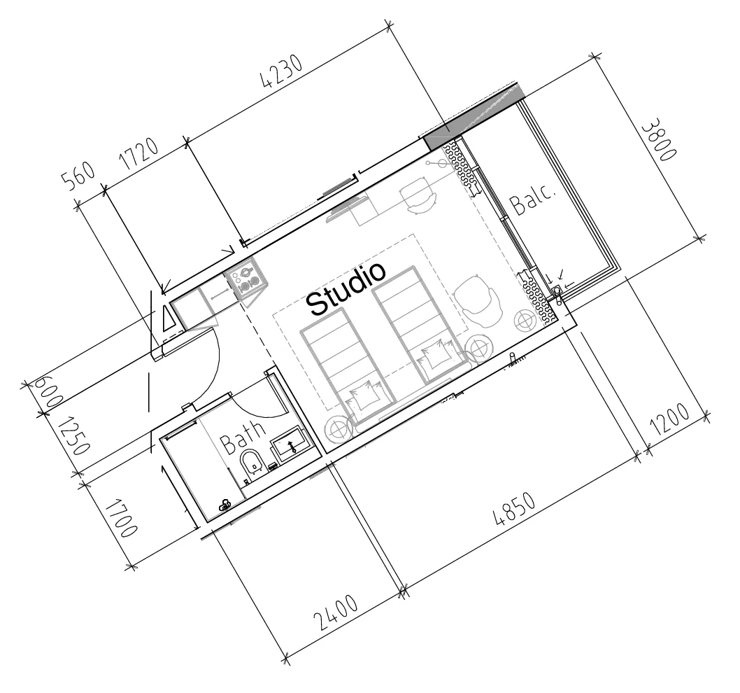 0 BR layout at Damac Hills 2 - Hotel Edge by Rotana