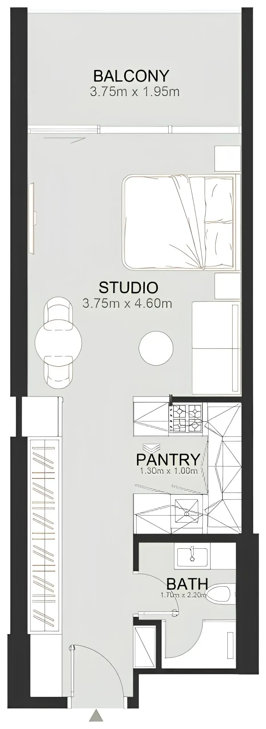 0 BR layout at Ashley Hills